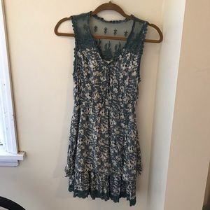 Floral-patterned Blue Bird dress